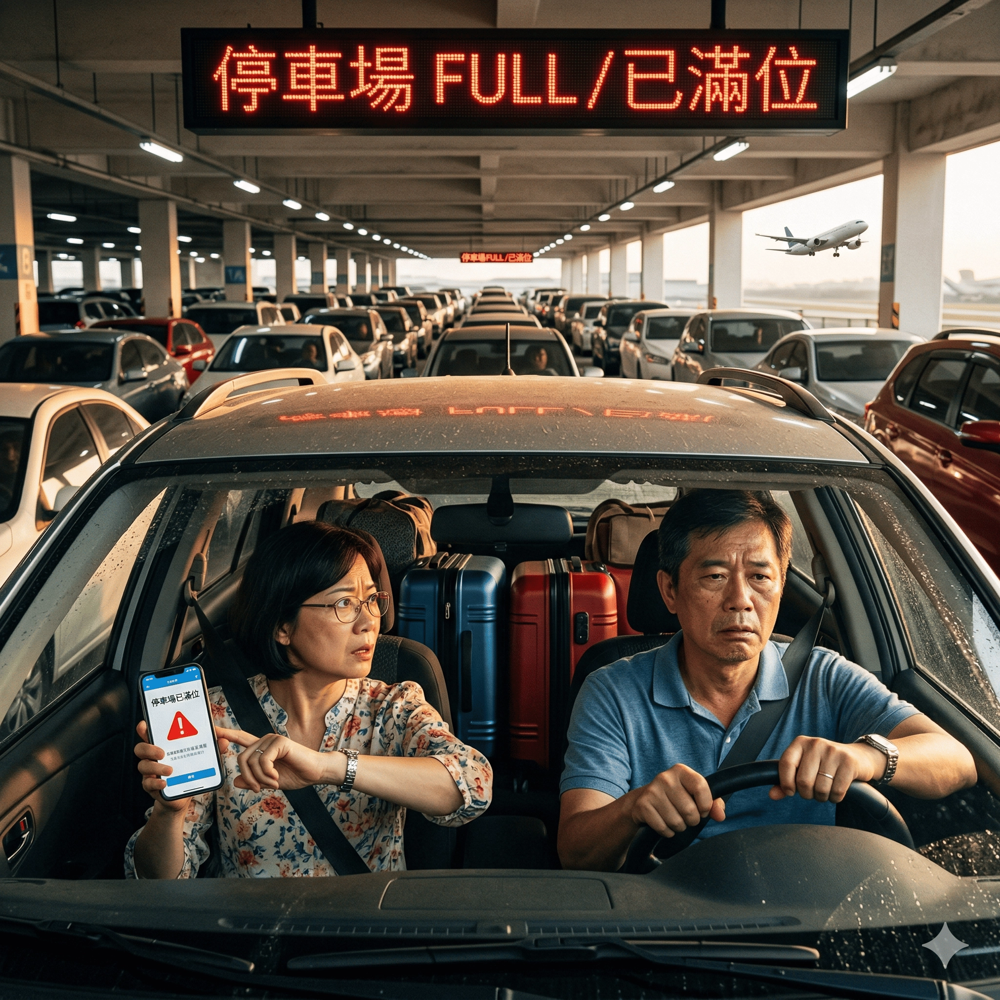 台中機場出國停車位一位難求