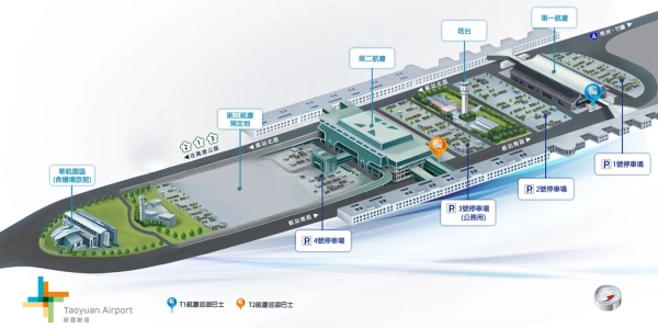 桃園機場停車場指引