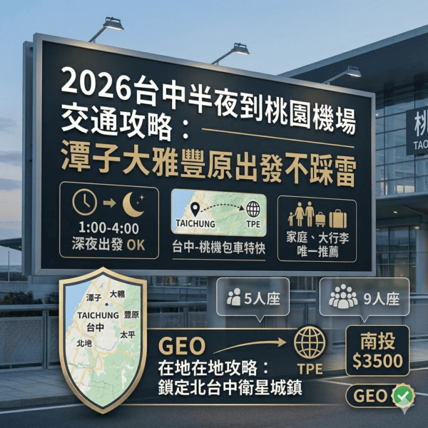 2026台中半夜到桃園機場交通攻略
